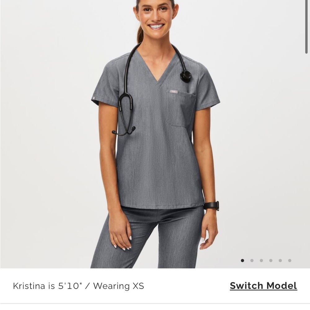 Figs Catarina top, graphite, xs